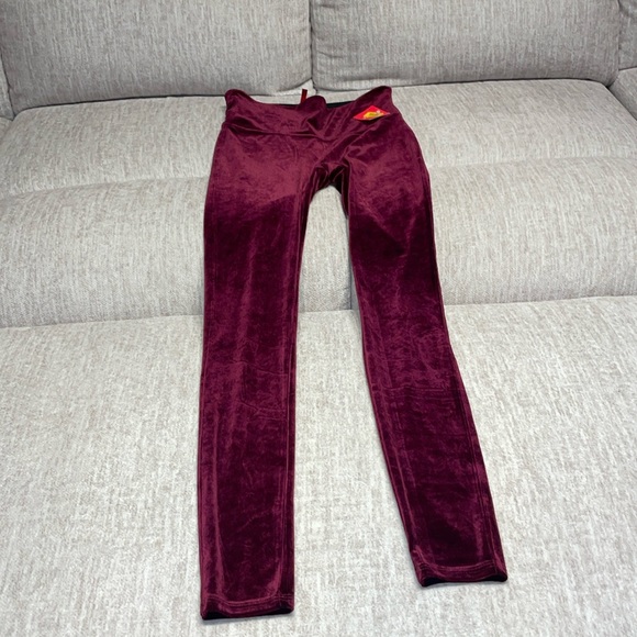 NEW Velvet Leggings - Rich Burgundy - Picture 2 of 3